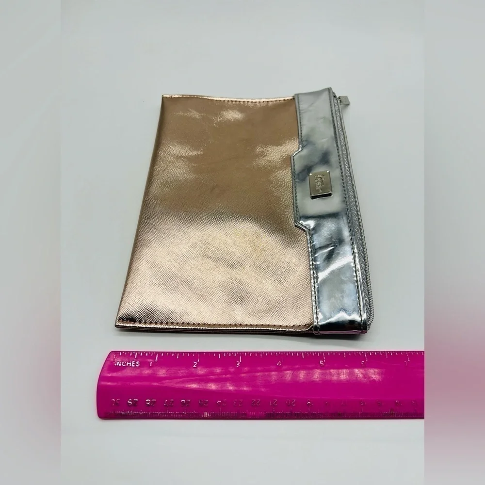 It Cosmetics rose gold and silver makeup bag